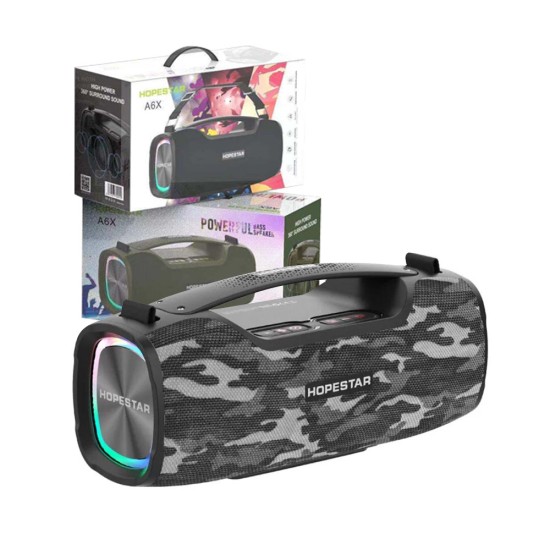HOPESTAR PORTABLE BLUETOOTH SPEAKER A6X WITH COLORFUL MUSIC LIGHTS TWS/HANDS-FREE/U DISK/TF/AUX SUPPORT POWER BANK 55W GRAY HOPESTAR PORTABLE BLUETOOTH SPEAKER A6X WITH COLORFUL MUSIC LIGHTS TWS/HANDS-FREE/U DISK/TF/AUX SUPPORT POWER BANK 55W GRAY